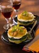 Potato gratin with spinach and goat's cheese