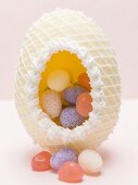 Filled sugar egg for Easter