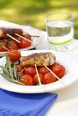 Grilled chicken breast with cherry tomatoes