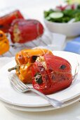 Grilled peppers stuffed with rice