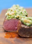 Beef sirloin with herb crust