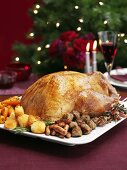 Traditional roast turkey for Christmas