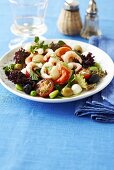 Seafood salad with prawns and scallops