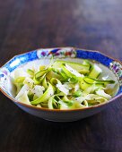 Ribbon pasta with courgette ribbons and Parmesan