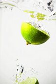 Half a lime in water