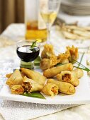 Spring rolls with vegetable filling for Christmas