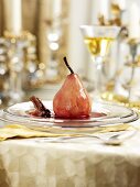 Poached pear for Christmas