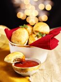 Mini Cornish pasties with tomato dip (Christmas)
