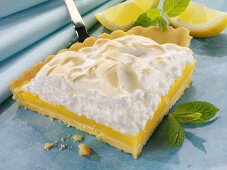 A piece of lemon meringue pie
