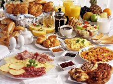 Elaborate breakfast buffet