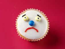 Cupcake with a sad face