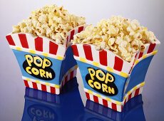 Popcorn in two ceramic bowls