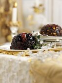Christmas Pudding with cherries and brandy