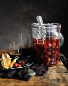 Grapes preserved in a jar