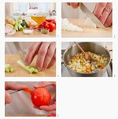 Minestrone being prepared