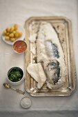 Sea bass in salt