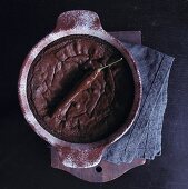 Moelleux au chocolat with a chili pepper