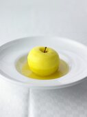 Curried apple drizzled with white wine Calvados jelly