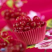 Red currants in muffin cups