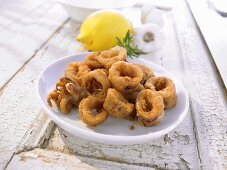 Fried and breaded squid