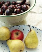 Chestnuts, apples and pears