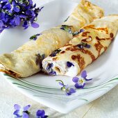 Pancakes with violets