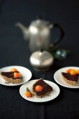 Chocolate cake with kumquats for Christmas