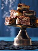 Marbled brownies with pecan nuts