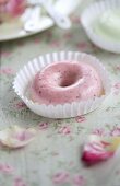 A strawberry cream doughnut