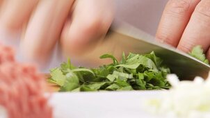 Chopping parsley