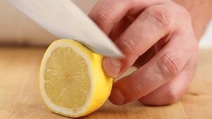 Slicing a lemon