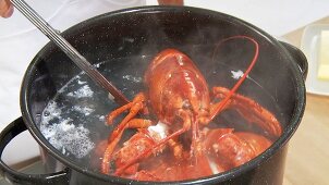 Lobster being cooked
