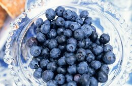 Many Fresh Blueberries in a Bowl