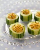 Cucumber Hors d'Oeuvres with Red Pepper Filling