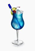 Cocktail mit Bacardi und Blue Curacao