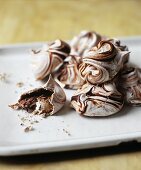 Chocolate swirl meringues