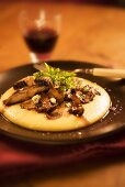 Creamy Polenta Topped with Mushroom Ragu 