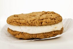 Oatmeal Whoopie Pie on White Background