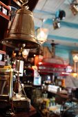 A bell in a Cuban restaurant La Bodeguita Del Medio in Prague, Czech Republic