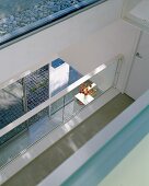 A view of a gallery and terrace doors in a newly built house