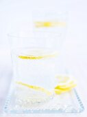 Mineralwasser mit Zitronenscheiben