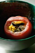 Tomato stuffed with mussels