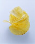 A Stack of Ridged Potato Chips