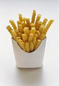 Crinkle Cut French Fries in a White Box