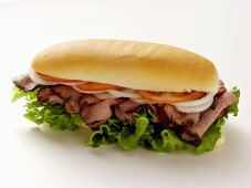 A Roast Beef Sandwich on a Sub Roll