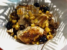 Chicken Pieces with Beef and Corn