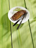 Grilled rump steak with cress