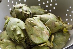 Baby Artichokes in a Colander