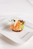 A canape with smoked salmon