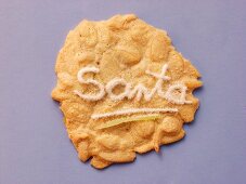 Almond biscuit with the word Santa